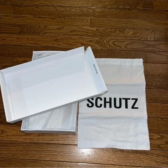 SCHUTZ Kiki Wedge Heel Sandals Green Apple Color Women’s Size 8 Square Toe - Picture 15 of 15